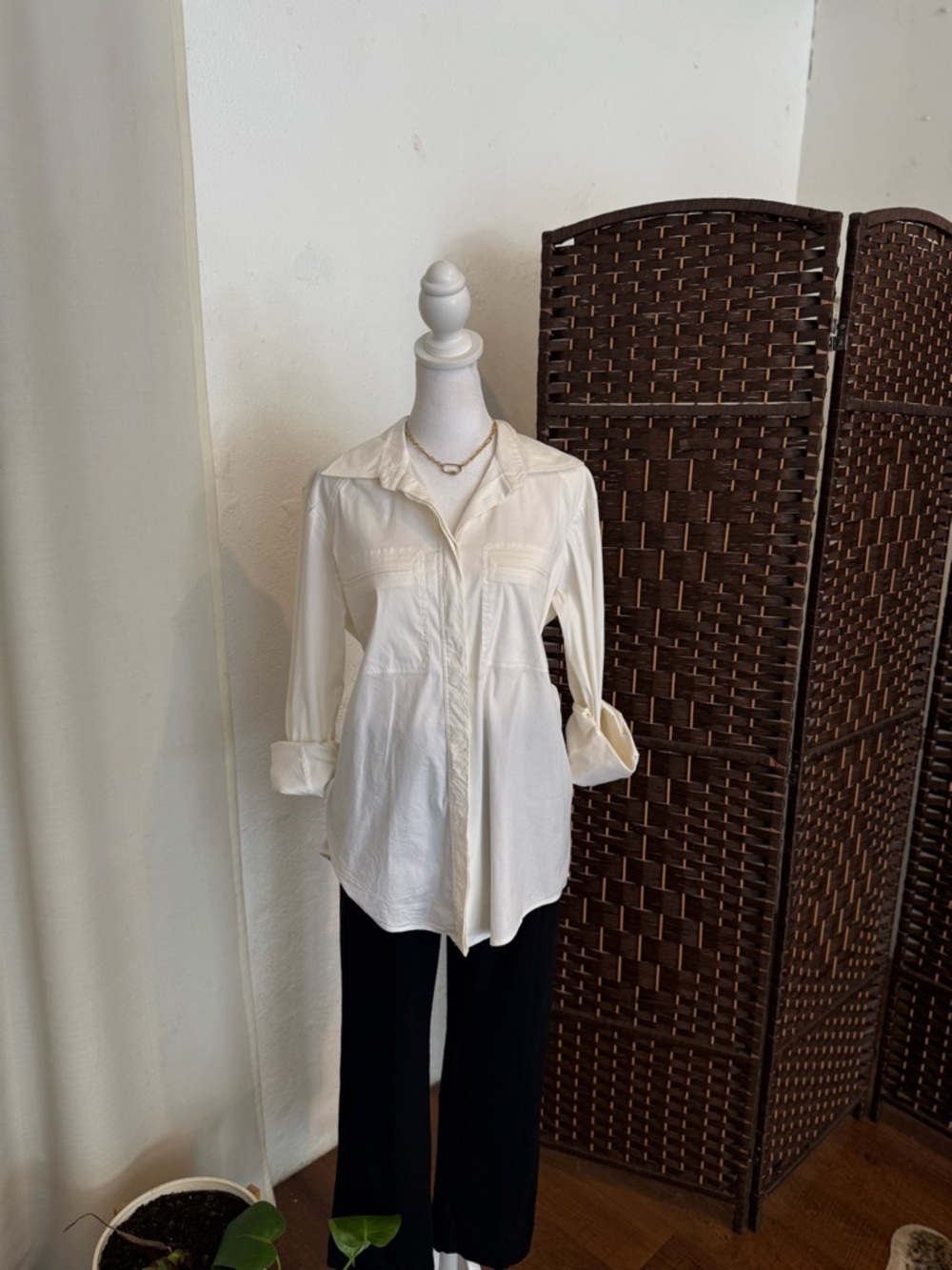 Gucci Cream Button-Down Long-Sleeve Women's Shirt